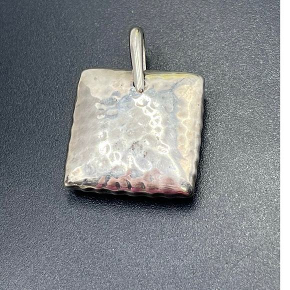 Silpada 2008 Hammered Sterling Silver Pillow Square Puff Pendant S1118 - Picture 4 of 9